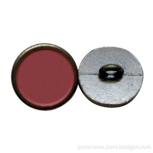 Metal Shank Buttons in Nickel Color, with Enamel